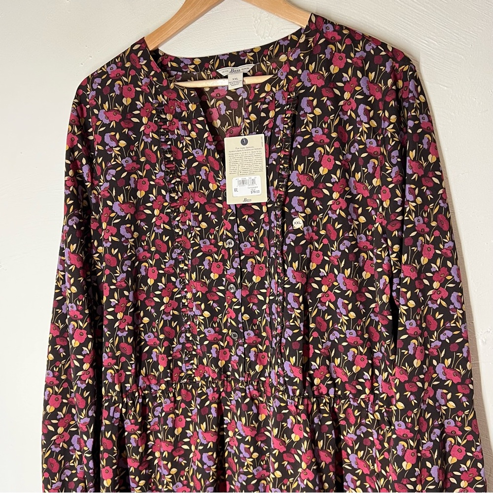 Bass multicolor floral long sleeve dress XXL